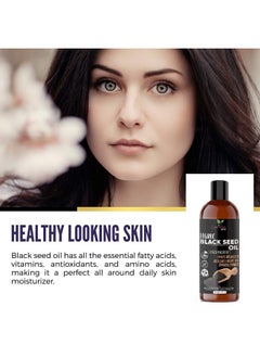 Luxura Sciences Black Seed Oil For Skin & Hair | Reduces Wrinkles, Scars & Dandruff | Gives Longer, Thicker Hair & Nails | Hydrating, Raw & Cold Pressed | 8.45 Fl Oz/250Ml  - Image 2