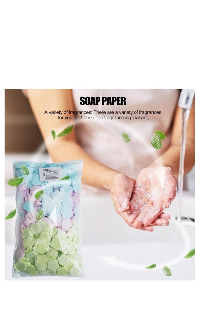 1000 PCS Portable Mini Soap Sheets,Flower Shape  Disposable Soap Paper Sheets, Hand Washing Bath Scented Paper for Home Travel Camping and Outdoor Activities Mix Scented  - Image 1
