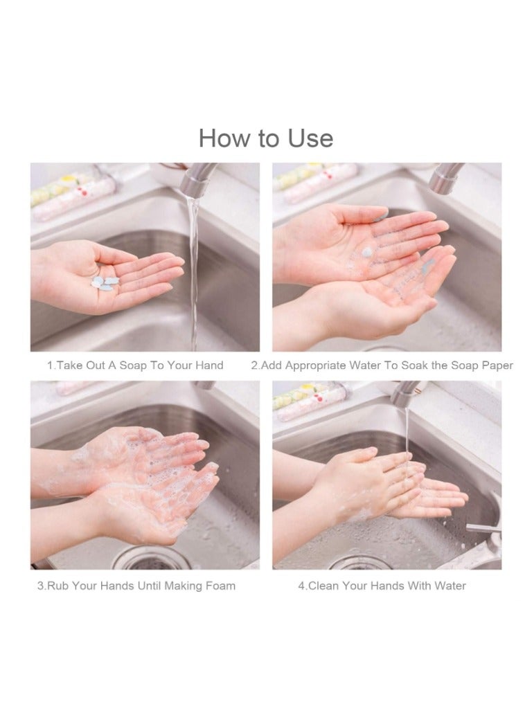1000 PCS Portable Mini Soap Sheets,Flower Shape  Disposable Soap Paper Sheets, Hand Washing Bath Scented Paper for Home Travel Camping and Outdoor Activities Mix Scented  - Image 3