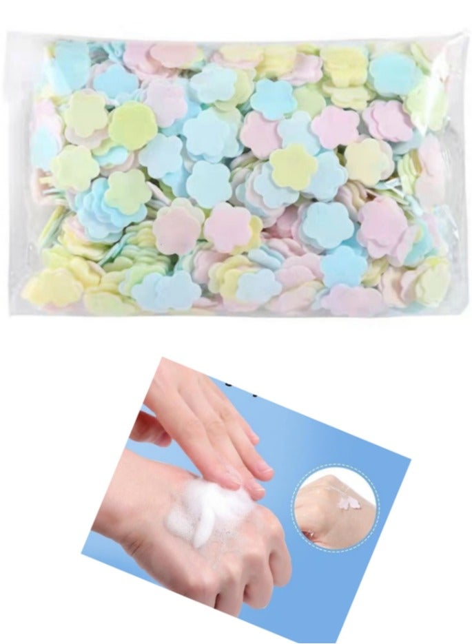 1000 PCS Portable Mini Soap Sheets,Flower Shape  Disposable Soap Paper Sheets, Hand Washing Bath Scented Paper for Home Travel Camping and Outdoor Activities Mix Scented  - Image 2