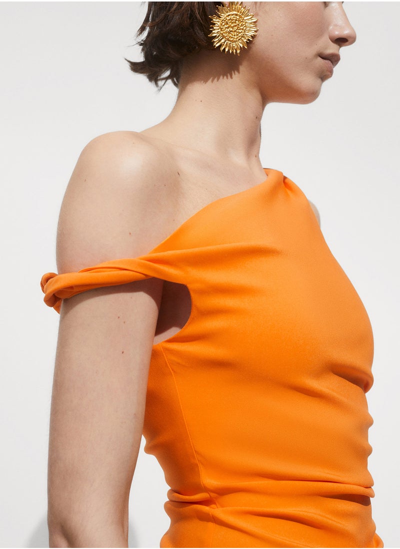 MANGO - Asymmetrical Pleated Dress - Image 1