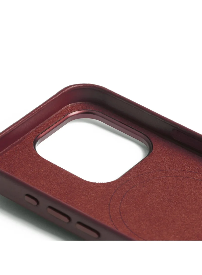 Mujjo Mujjo Leather Case for iPhone 15 Pro - Leather Case, MagSafe Compatible, Premium European Leather, Slim & Stylish Profile, Enhanced Phone & Camera Lens Protection, Recycled Materials (Burgundy)