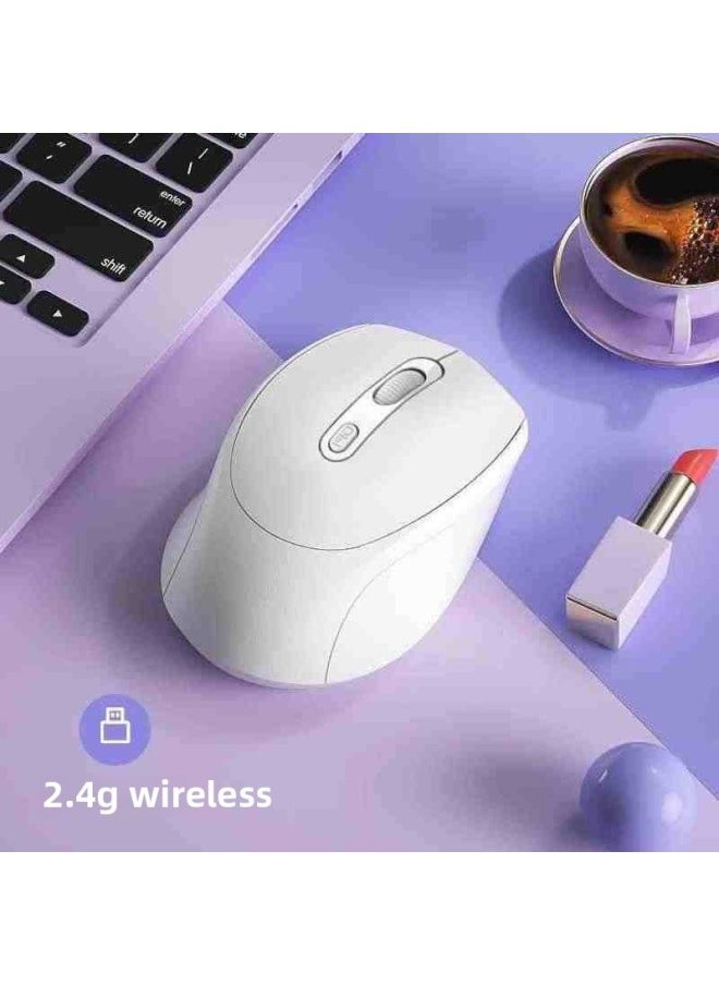 Rechargeable Girls Silent Dual-mode For Xiaomi Laptop Silent Office Universal Wireless Bluetooth Mouse-Specification:[white Snow] 2.4g Wireless Version★Charging Mute - Image 1