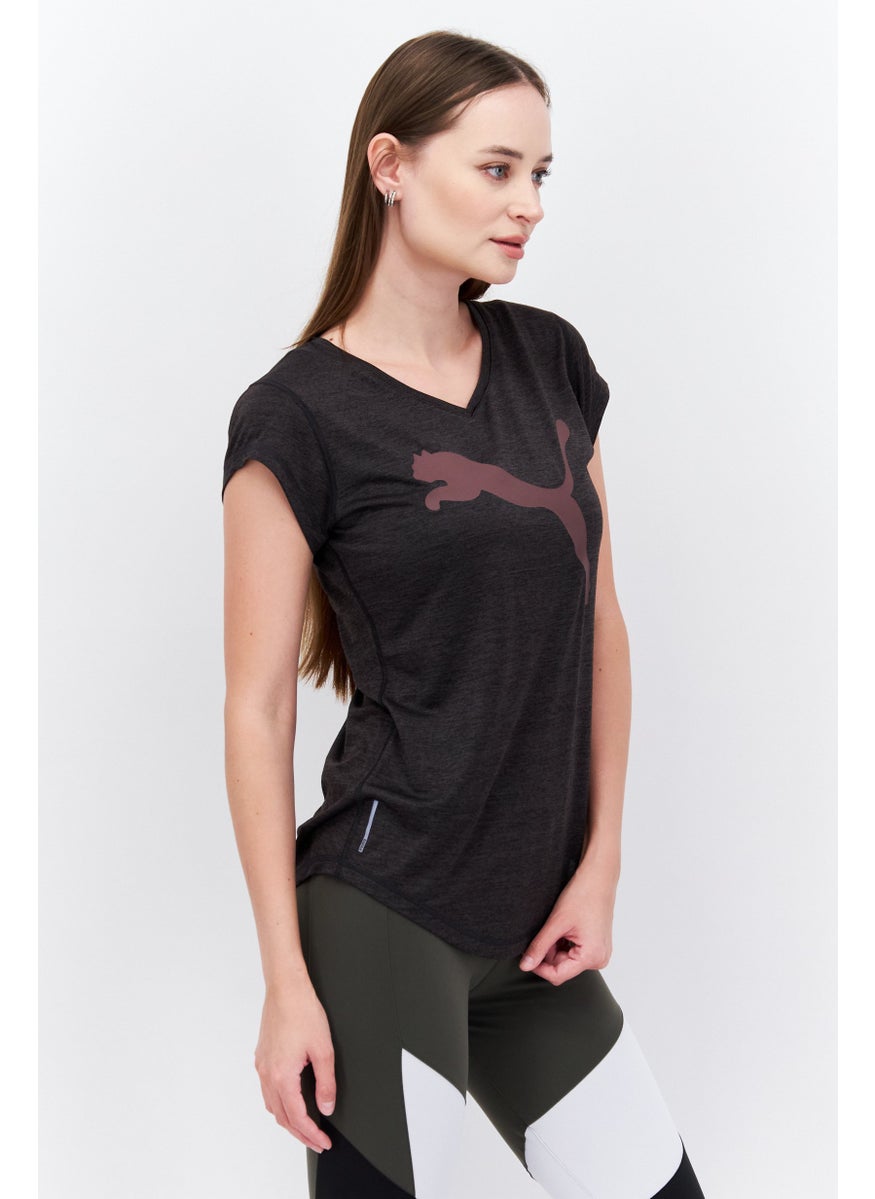 PUMA Women Sportswear Fit Training Short Sleeve T-Shirt, Dark Grey  - Image 4