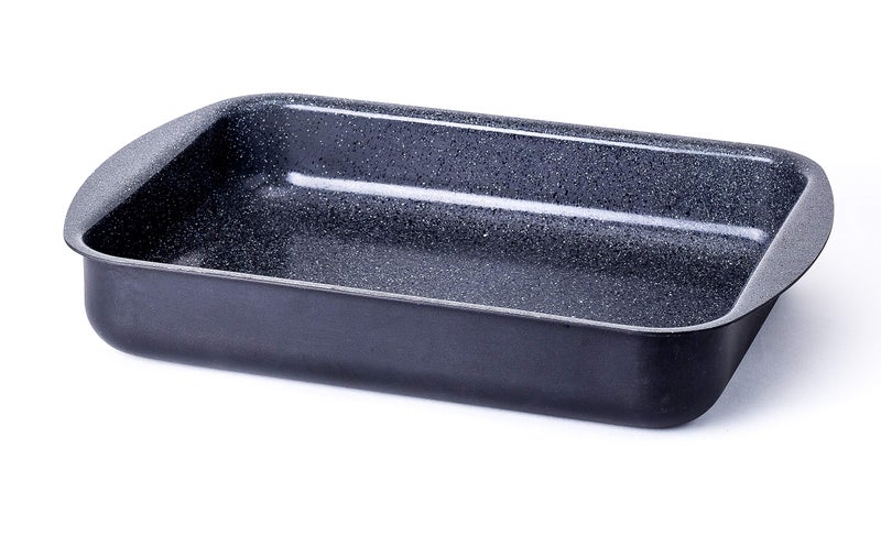 DaTerra Cucina DaTerra Cucina  Nonstick Coated Ceramic Roasting Pan  Made in Italy  Oven Safe Stovetop Compatible  Deep Roasting Tray for Turkey Ham Basting Baking and Lasagna  161x117x27