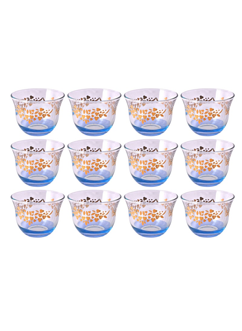 أي هوم طقم أكواب قهوة تركي مكون من 12 قطعة أزرق / شفاف - Image 1