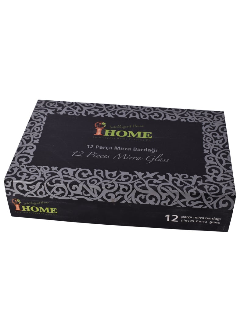 أي هوم طقم أكواب قهوة تركي مكون من 12 قطعة أزرق / شفاف - Image 3