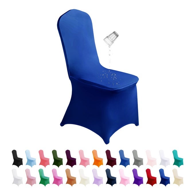 ROYAL BLUE WATERPROOF POLYESTER SPANDEX CHAIR COVER 12PCS UNIVERSAL FIT FOR INDOOROUTDOOR ACTIVITIES PROTECTOR FOR PARTY BANQUET WEDDING EVENT HOTEL