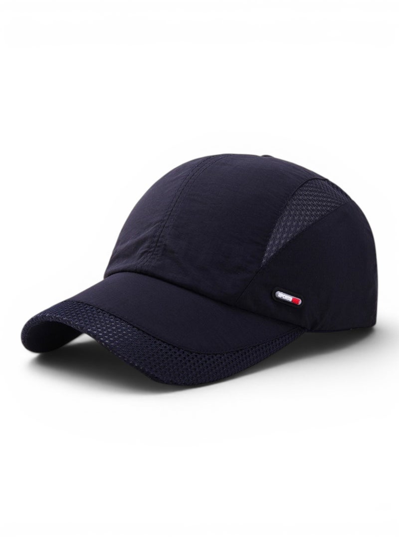 HASTE Quick Dry Mesh Cap - Breathable Curved Brim Adjustable - Navy Blue - Image 1