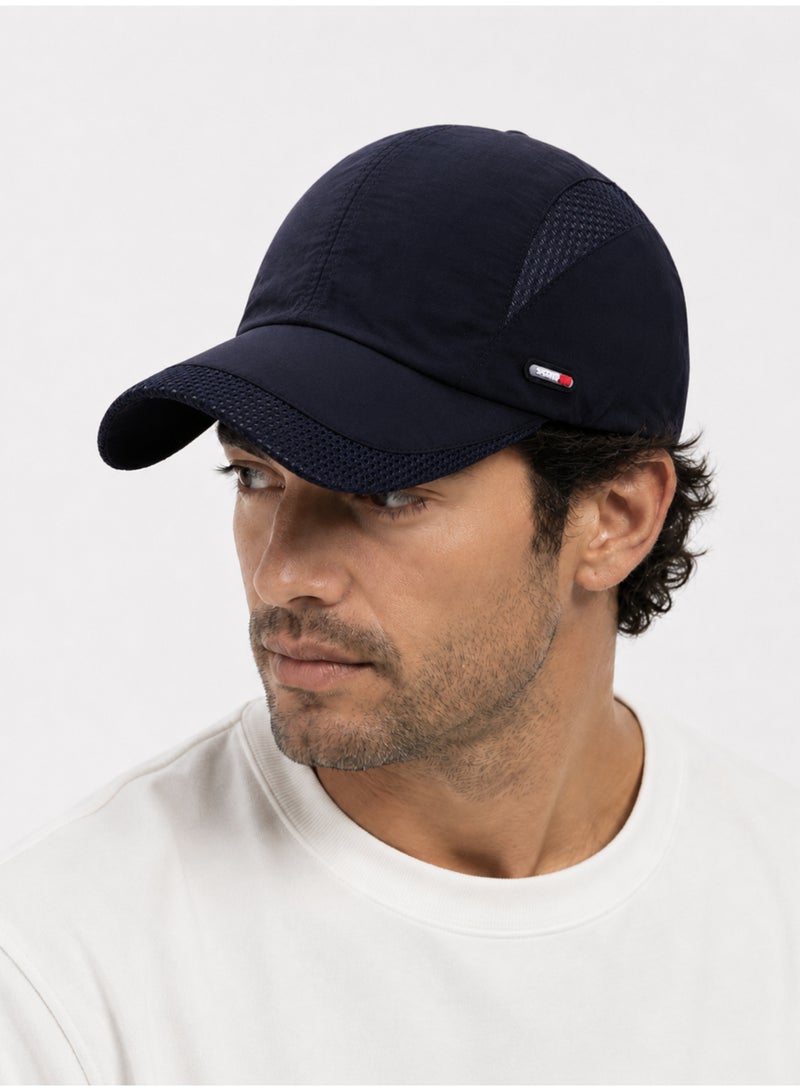 HASTE Quick Dry Mesh Cap - Breathable Curved Brim Adjustable - Navy Blue - Image 5