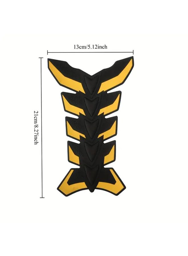Three Piece Motorcycle Gas Tank Protectors Silicone Durable Vibrant Fishbone Stickers - Image 2