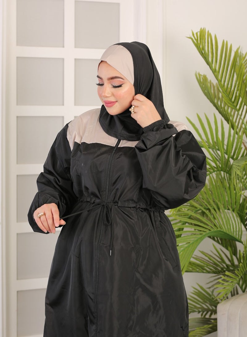 3 piece waterproof swimming suit for women with hijab plus size -islamic swimsuit for women cover up-swimwear for muslim women-modest swimming suit for women-islamic burkini hijab .  - Image 3