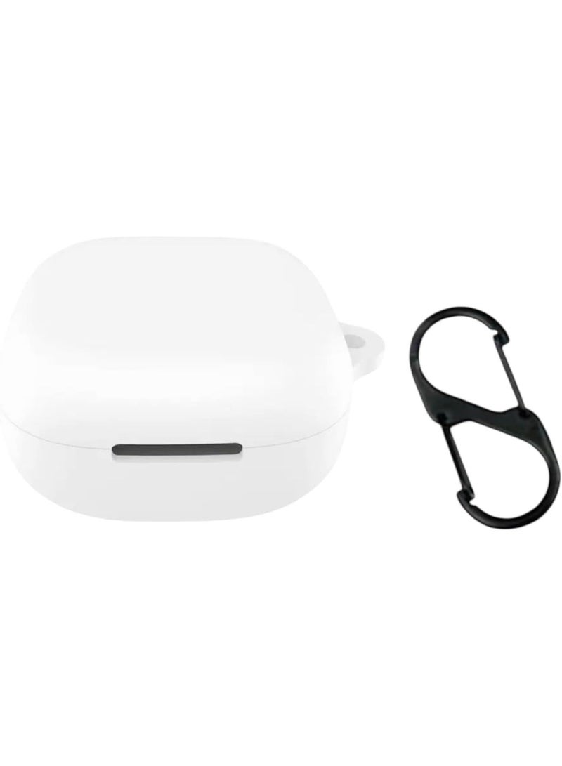 Fekra Compatible with Anker Soundcore R60i NC/Soundcore P31i Cover, Soft Silicone Shockproof Protective Case Wireless Earbuds with Carabiner, Front LED Visible R60i NC (White) - Image 1