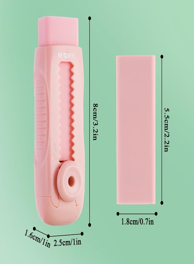 ام اند جي مجموعة ممحاة مطاطية وردية اللون من إم آند جي، 4+1 ممحاة منزلقة قابلة للسحب، ممحاة ناعمة ولطيفة، ممحاة كبيرة الحجم للأقلام الرصاص مع غلاف بلاستيكي، 4 ممحاة بديلة، مناسبة لطلاب المدارس والأطفال والمكتب والمنزل - Image 2