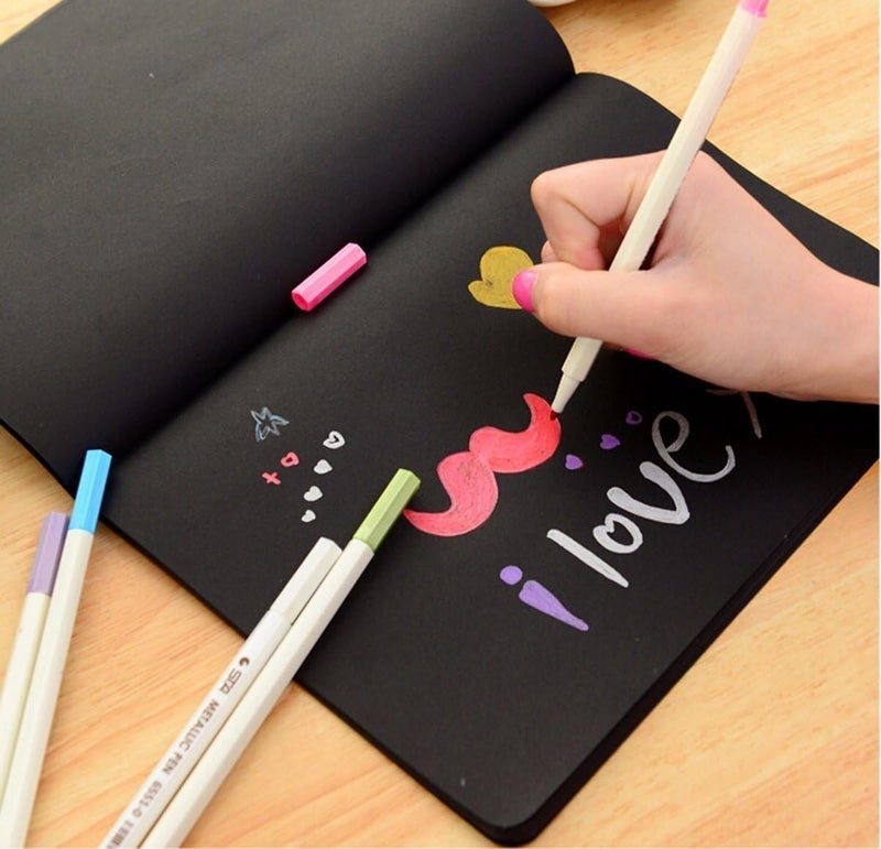 ART WALKER Acrylic Paint Marker Pen, Metallic Colors Medium Point Tip Art Markers, Marker Pen Set for Rocks, Ceramic, Glass, Wood, Fabric, Canvas, Mugs (Pack Of 1) (Metallic Color Pen) - Image 3