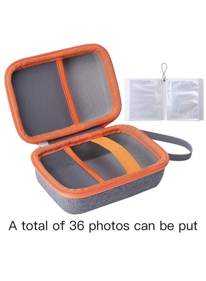 Co2Crea co2CREA Hard Case Compatible with Yoto Mini Kids Audio Music Player Children Speaker Plays Audiobook Cards Radio and Card Case Hold up to Yoto 36 Cards, Grey Case With Orange Zipper, for Yoto Mini,  - Image 3