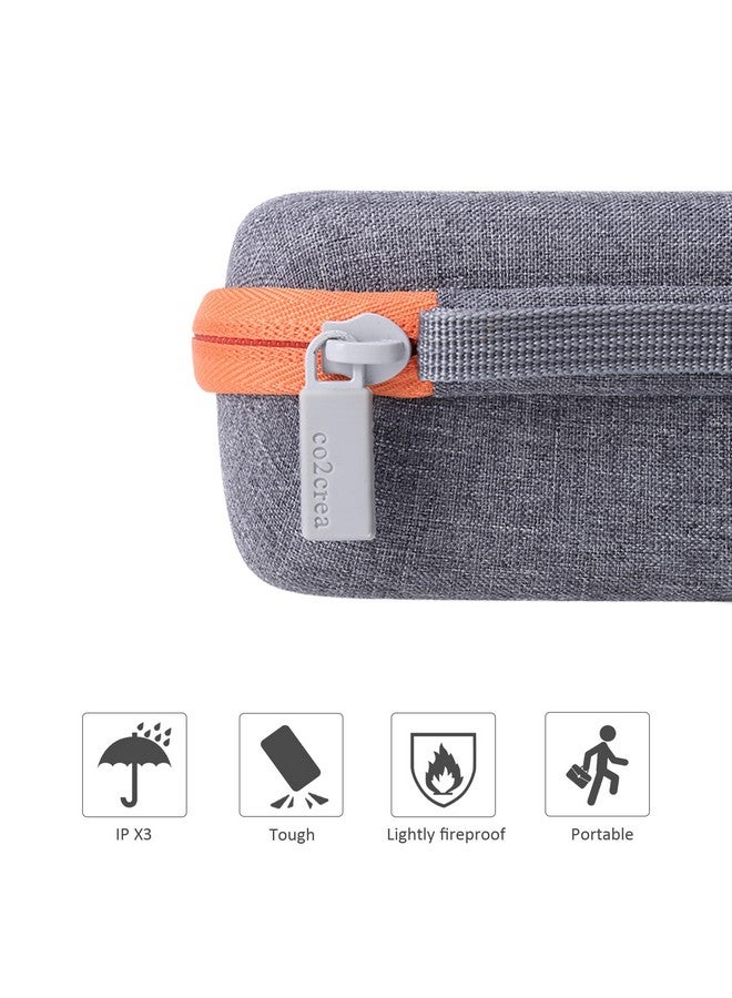 Co2Crea co2CREA Hard Case Compatible with Yoto Mini Kids Audio Music Player Children Speaker Plays Audiobook Cards Radio and Card Case Hold up to Yoto 36 Cards, Grey Case With Orange Zipper, for Yoto Mini,  - Image 5