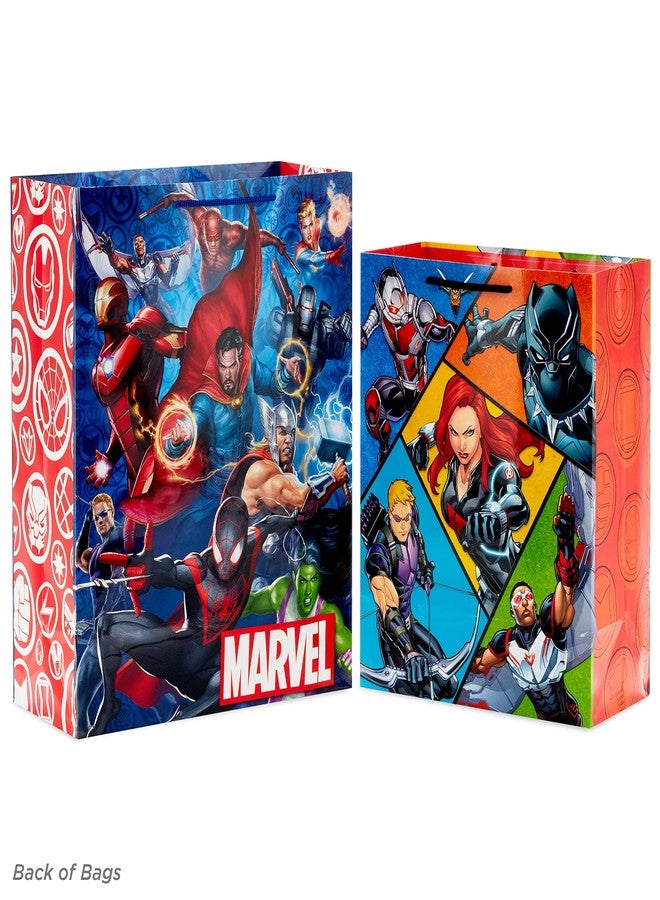 Hallmark Marvel Avengers Superhero Gift Bag Set (1 Large 13" Bag and 1 Extra Large 15" Bag) with Spider-Man, Hulk, Thor, Iron Man for Birthdays, Christmas, Halloween - Image 4