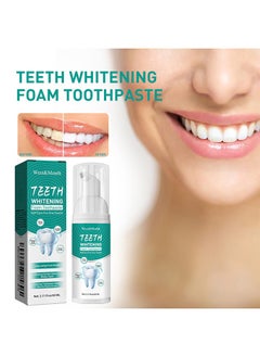 Teeth Whitening Foam Toothpaste，Mousse Foam Whitening Toothpaste, Mouth Cleaning Foam Toothpaste, Baking Soda Toothpaste Remove Dental Stains, Fresh Breath, Whitening Tooth Mouthwash 60ml