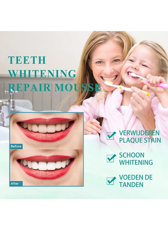 West&Month Teeth Whitening Foam Toothpaste，Mousse Foam Whitening Toothpaste, Mouth Cleaning Foam Toothpaste, Baking Soda Toothpaste Remove Dental Stains, Fresh Breath, Whitening Tooth Mouthwash 60ml  - Image 5