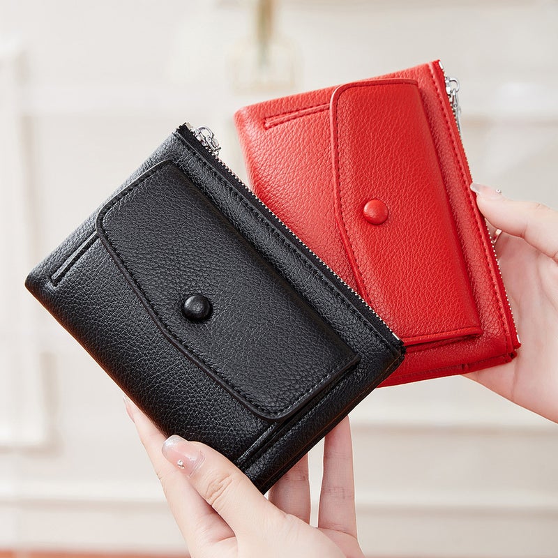 Multifunctional Solid Color PU Leather Wallet, RFID Blocking Design Portable Daily Storage Purse for Cards Cash Coin Business Use - Image 3