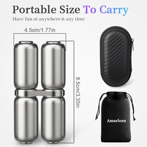 Amarlozn Handheld Fidget Hand Roller Toy for Kids Adults Metal Fidget Spinner Cool Gadget Desk Toy for Autism ADHD Anxiety Stress Relief Hand Exercise Items for Boy Teen Stocking Stuffer Gift - Image 5