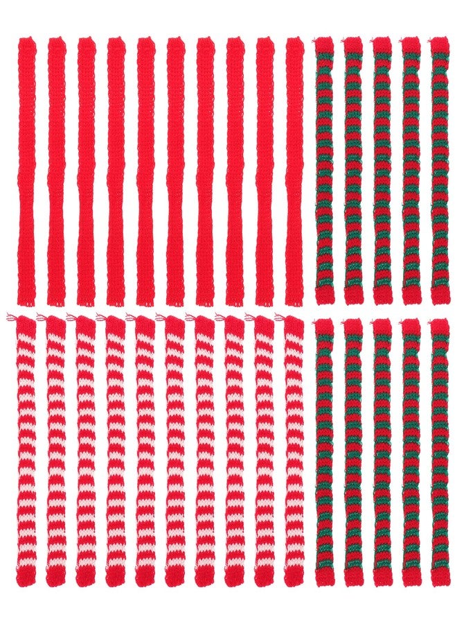 Besportble Mini Santa Scarves: 30pcs Mini Christmas Snowman Scarves for Crafts, Doll Clothes Wine Bottle Neckerchief Candy Covers and Xmas Tree Hanging Decorations - Image 1