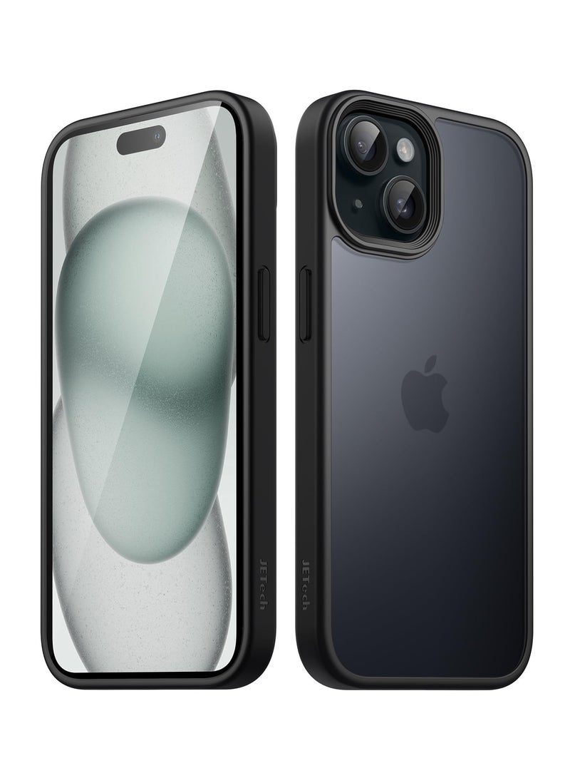 Jetech Matte Case for iPhone 15 6.1 Inch Shockproof Military Grade Drop Protection Frosted Translucent Back Phone Cover Anti Fingerprint Black - Image 1