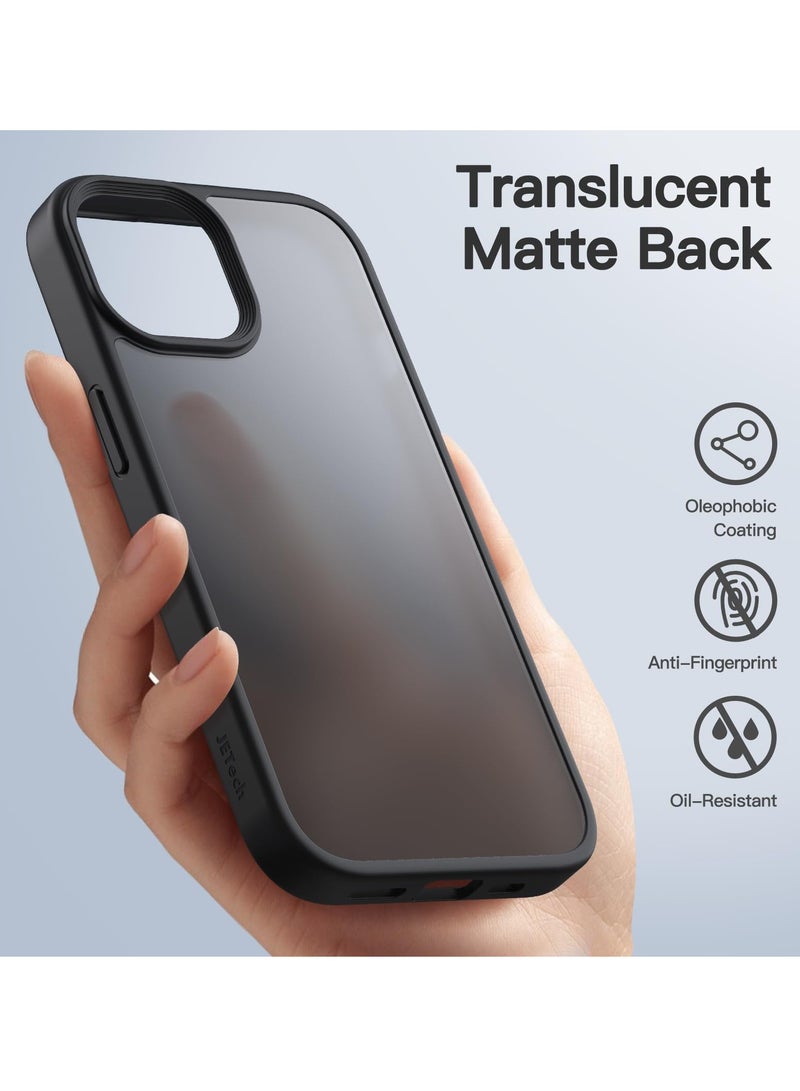 Jetech Matte Case for iPhone 15 6.1 Inch Shockproof Military Grade Drop Protection Frosted Translucent Back Phone Cover Anti Fingerprint Black - Image 3