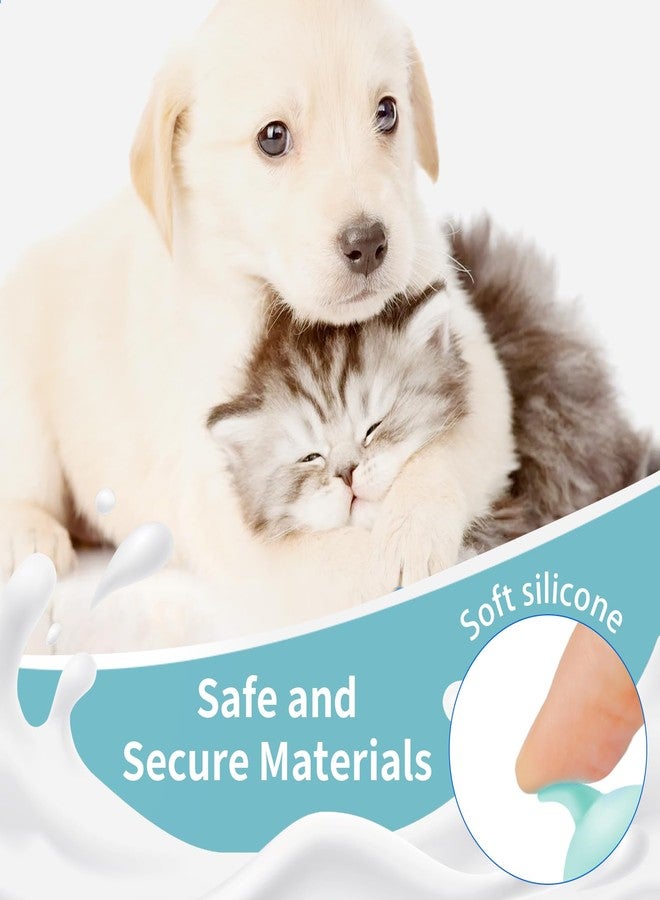 مجموعة زجاجات رضاعة للقطط الصغيرة من Xuandea، 5 قطع، حلمات سيليكون، مناسبة للحيوانات الأليفة حديثة الولادة (أخضر) - Image 3