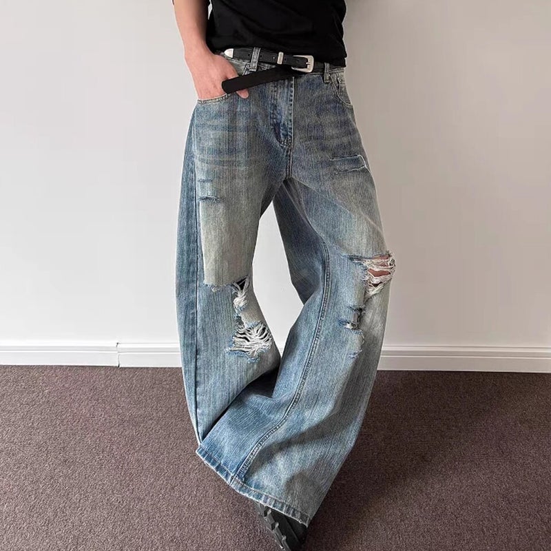 Unisex Classic Denim Jeans Loose Fit Daily Outdoor Wear - Image 4