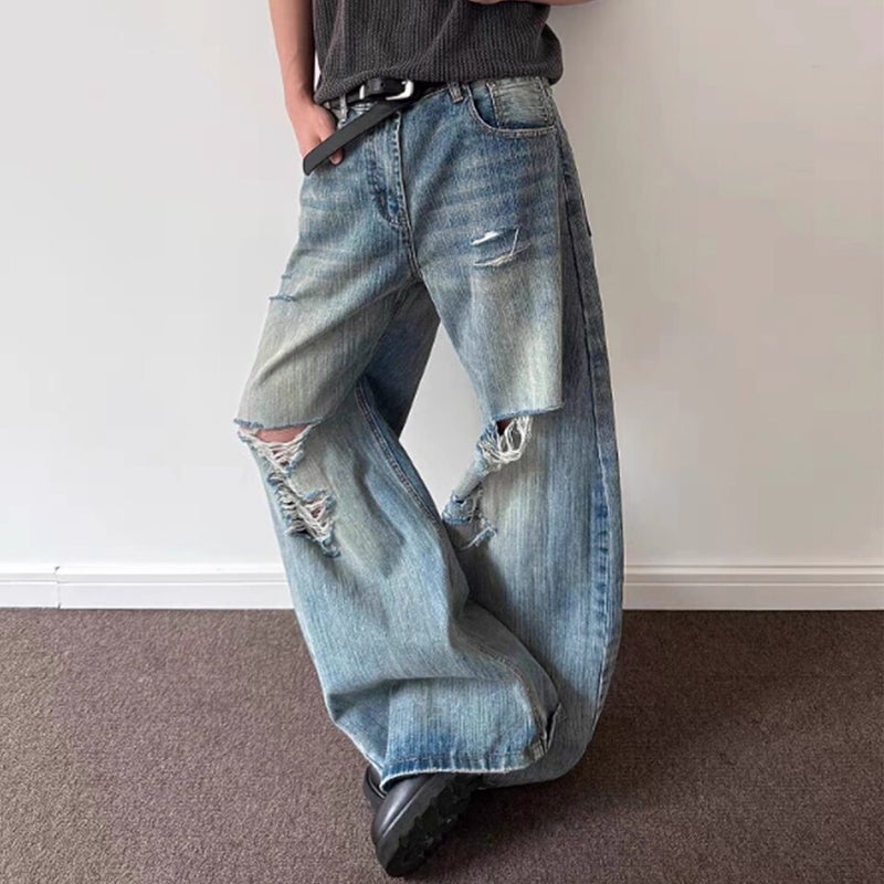 Unisex Classic Denim Jeans Loose Fit Daily Outdoor Wear - Image 2