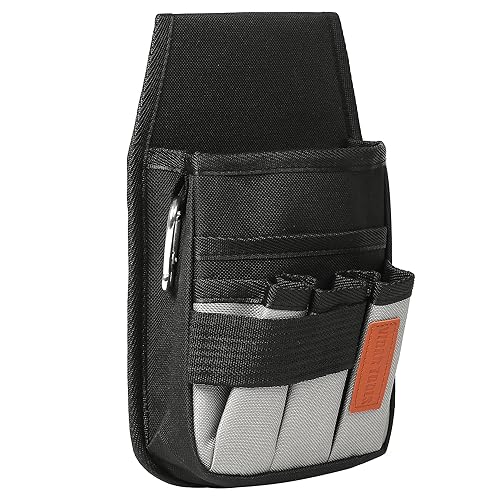 VIDAR TOOLS Small Tool Pouch with Belt Clip,Tool Belt Pouch,Electrician Tool Pouch.5 Pockets and Heavy-Duty Metal Belt Clip Attachment.… - Image 1