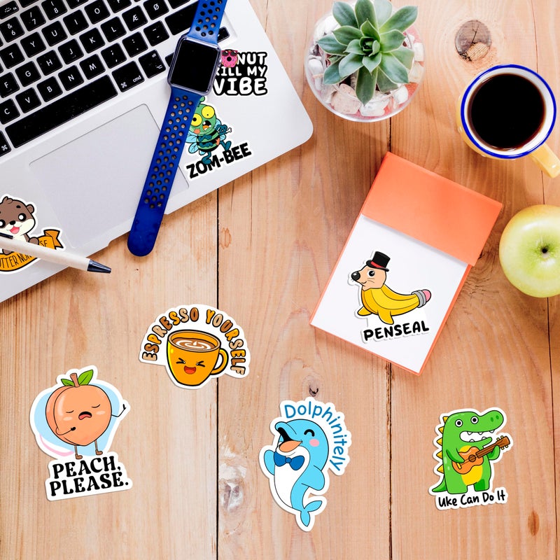 Debinolo 123 PCS Funny Pun Stickers for Adults, Hilarious Punny Gift for Laptop, Water Bottles, Decals for Scrapbooking Waterproof Vinyl - Image 3