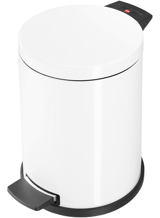 Hailo Profiline Solid M Pro Stainless Steel Waste Paper Bin 12 Litre Plastic Bucket Anti Slip Foot 0514 029 M White 0514 089 - Image 1
