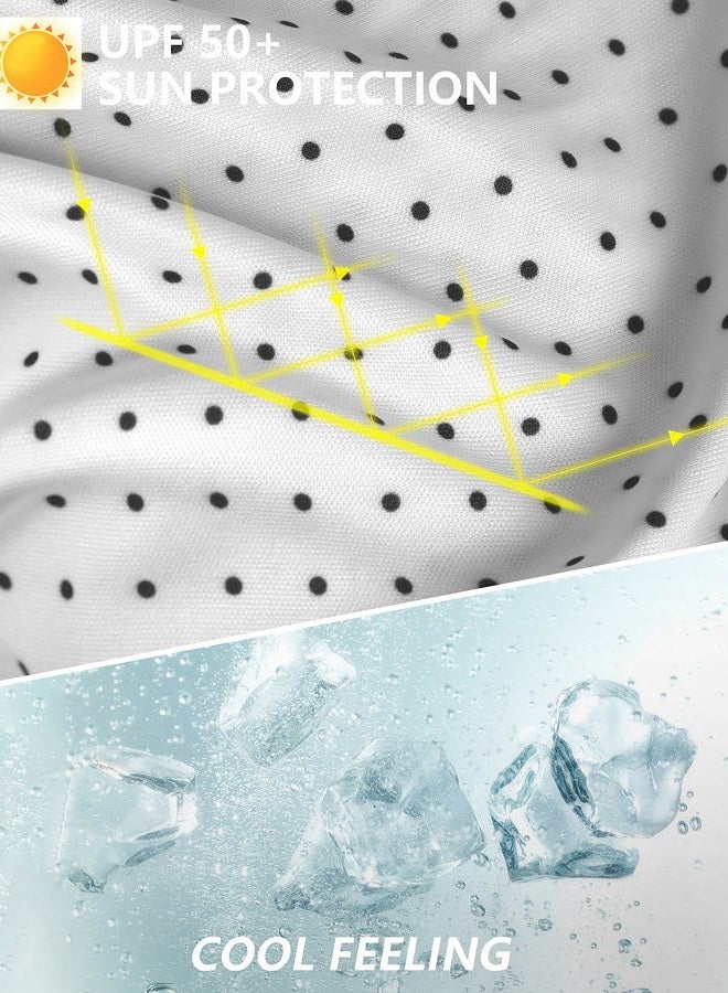 Soothfeel Women's Long Sleeve UV Sun Protection Rash Guard Shirts UPF 50+ Swim Shirt Swimsuits Top for Women with Zip Pockets Black Dot XL - Image 5