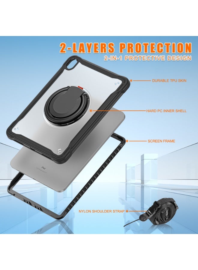 for iPad 11th 2025（A16) 11-inch Case with 360° Rotating Kickstand Handle, Shoulder Strap, Pencil Holder, Rugged Cover for iPad 11th - Image 2