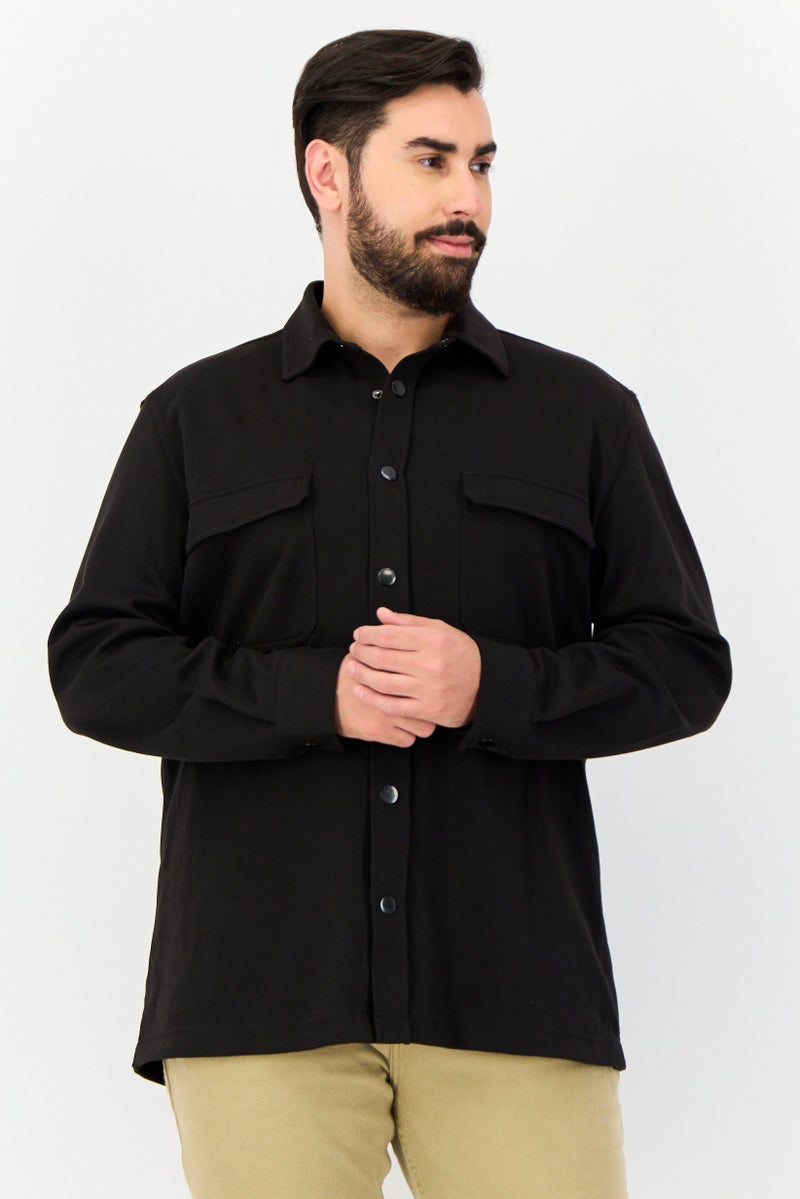 Celio قميص سترة عادية للرجال، أسود - Image 1