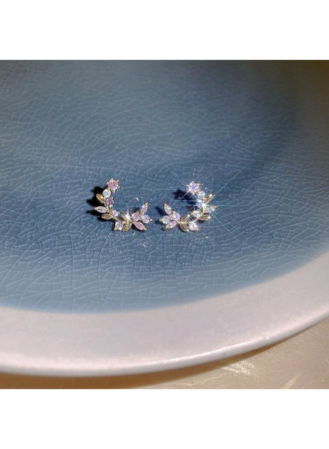 S925 Silver Needle Micro Inlaid Zircon Tassel Earrings High-grade Light Luxury Niche Earrings Elegant Earrings Earrings For Women 