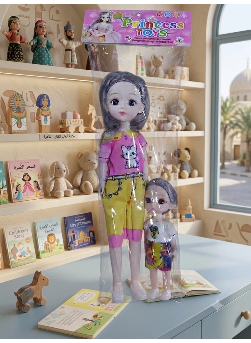 Fashion Doll with Mini Doll - Large Doll with Small Doll - Fashion Doll Set - Girls Doll Set - Princess Doll with Mini Doll - Fashion Princess Doll - Girls Doll with Small Doll - Long Hair Doll - Long Hair Doll for Girls - Elegant Doll for Girls - Fashion Doll Collection - Girls Doll Collection - Girls Doll Set - Princess Doll for Girls - Fashion Doll for Girls - Princess Doll for Girls - Large Doll with Small Doll - Two Doll Set for Girls - Princess Doll Collection - Fashion Princess Dolls - Dolls Toy for Girls - Fashion Doll Toy - Princess Doll Toy - Pretend Play Doll - Role Play Doll - Girls Toy Doll - Image 2