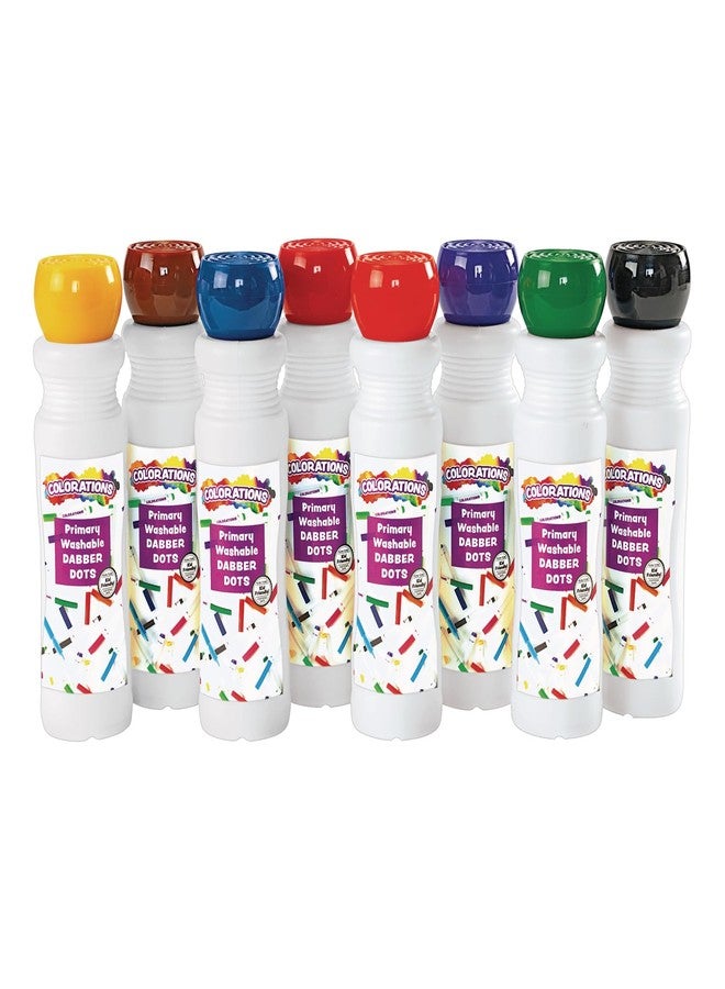 Colorations 8 Dot Markers, Dab Markers, Dot Markers, Dabber, Washable, Non Toxic, Art, Craft, Art Supplies, Coloring, Drawing, Preschool, Kids, Toddlers, Bingo Daubers, Dotters, Prime Color Markers for Kids, Home - Image 1