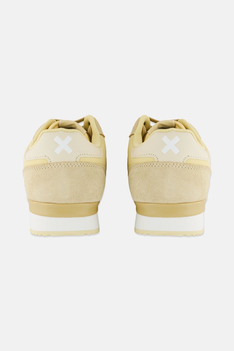 Xti Women Lace Up Casual Sneaker, Yellow - Image 3