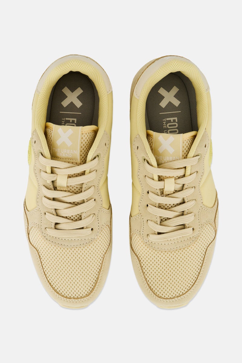 Xti Women Lace Up Casual Sneaker, Yellow - Image 2