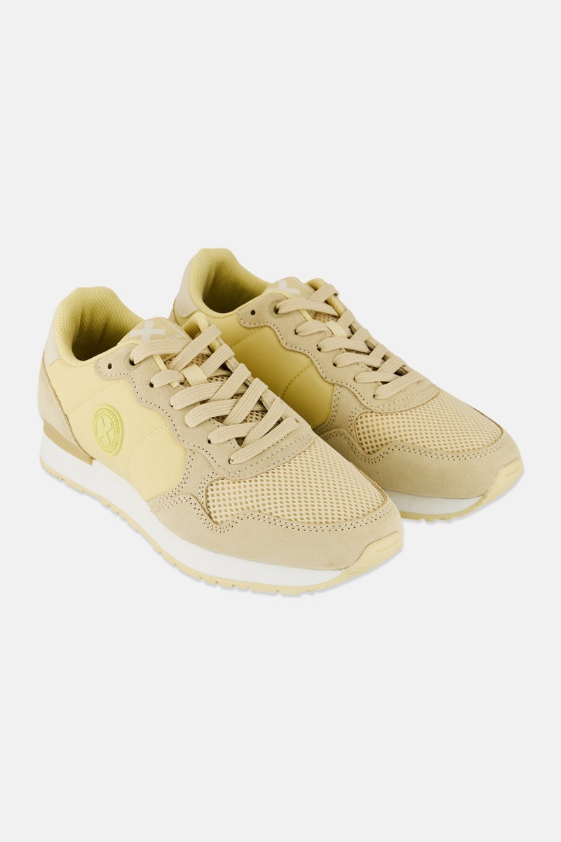 Xti Women Lace Up Casual Sneaker, Yellow - Image 1