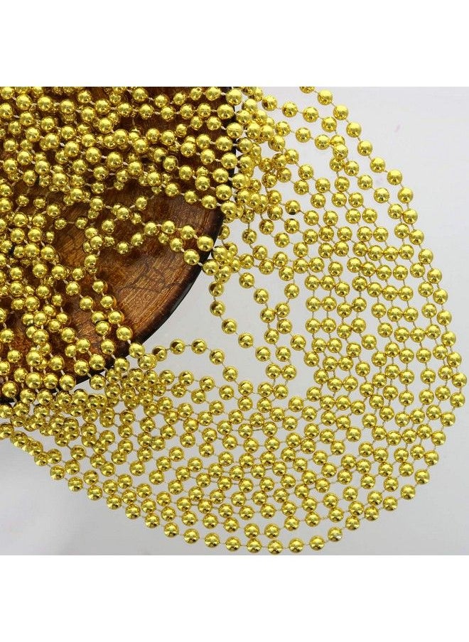 GiftExpress 33" 7Mm Metallic Gold Beaded Necklaces Bulk Mardi Gras Party Beads Necklaces Holiday Beaded Costume Necklace For Party (Gold 12 Pack)  - Image 5