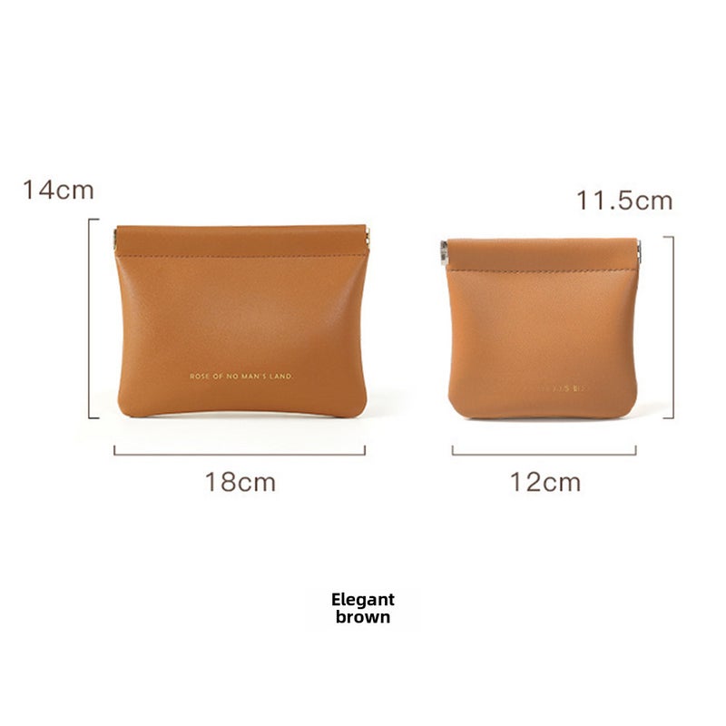 Generic Mini Travel Cosmetic Pouch Luxury Coin Lipstick Bag Elegant Brown 