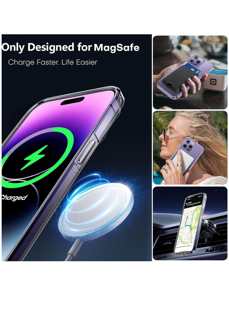 ELTRAZONE - [Updated] [1+2+2] Magnetic Case compatible with iPhone 15 Pro Max [Anti-Yellowing] [Fit for Ma-gs-afe] with Screen Protector (2 Pack) +Camera Protector (2 Pack), Clear Case Cover (15 Pro Max, Clear) - Image 1