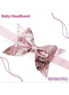 BEMBIKA Bow Headband For Baby Girl Hair Accessories For Girls Baby Girl Headband Glitter Peach  - Image 3
