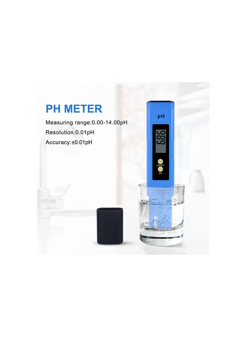 جي جوت جهاز قياس درجة الحموضة الرقمي، جهاز اختبار درجة الحموضة للمياه، جهاز قياس درجة الحموضة 0.01PH، جهاز اختبار جودة المياه، نطاق قياس 0-14PH، مناسب لحمامات السباحة، أحواض السمك، مياه الشرب المنزلية، الزراعة المائية - أزرق - Image 3
