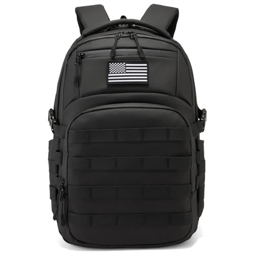 Wotony Military tactical backpack backpack for men black small tactical assault bag polyurethaneblack 20 inch - Image 1